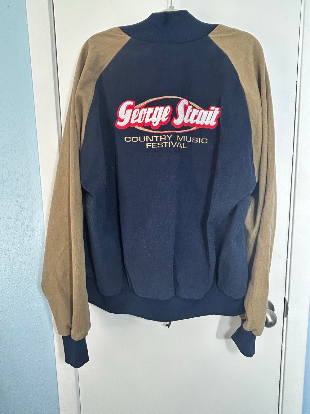 Vintage George Strait Western Bomber Jacket XL Country Music Festival USA